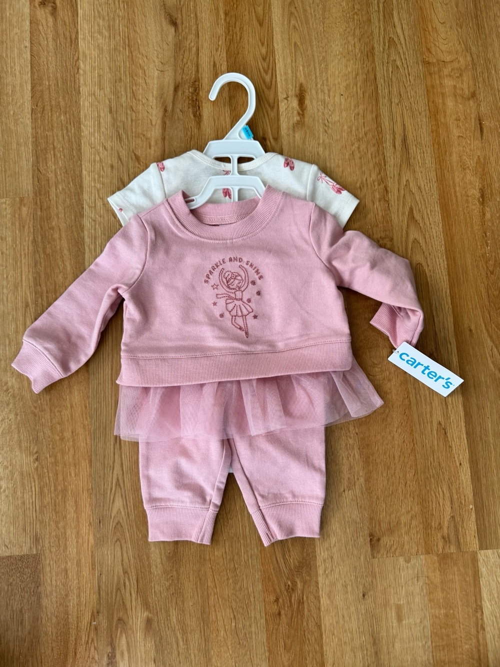 Carter's Dusty Pink Tulle Sweatshirt and Pants Set